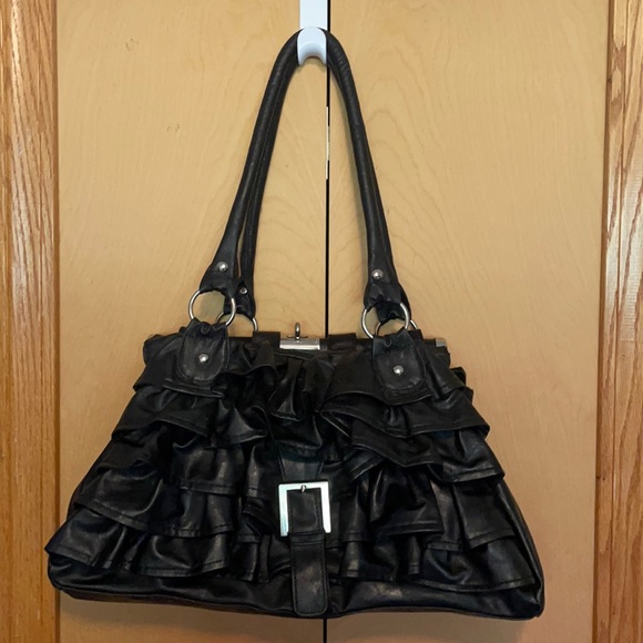 Black Ruffle Purse - Picture 1 of 6
